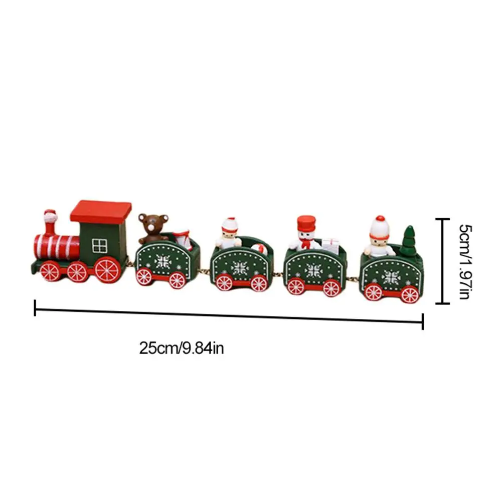 Рождественские украшения пятисекционный маленький поезд рождественские детские подарки деревянные оконные украшения Рождественские украшения, игрушка