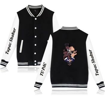 

New Arrival 2Pac Printed Baseball Jacket Women/Men Casual Jacket Fashion Style Sweatershirt Clothes Plus Size 4XL Winter Coat