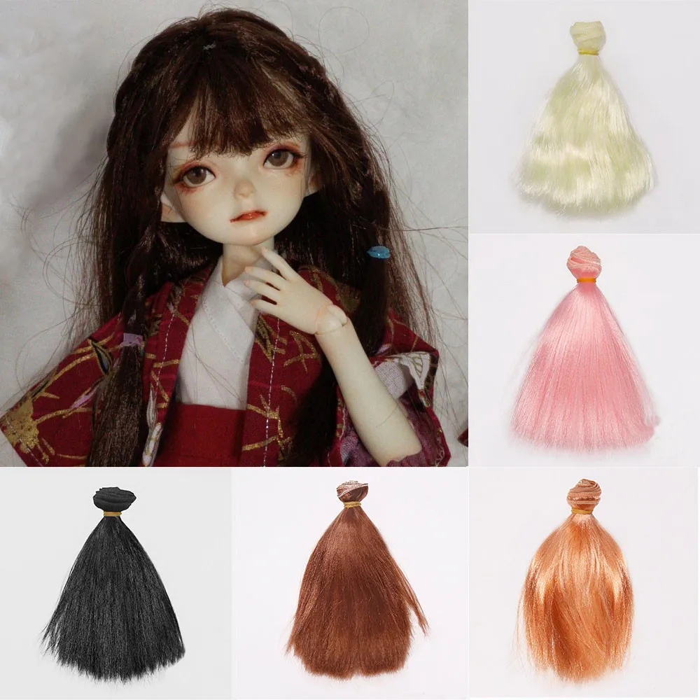 

15cm/25cm Imitation Mohair Straight Hair Weft Soft Hair Wigs for BJD SD Puliip Kurhn Blyth All Doll Toy Doll Accessories