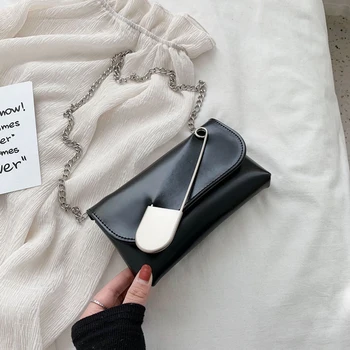 

AXUKES Pin Design PU Leather Crossbody Bags For Women 2020 Summer Waist Packs Lady Chain Shoulder Messenger Handbags