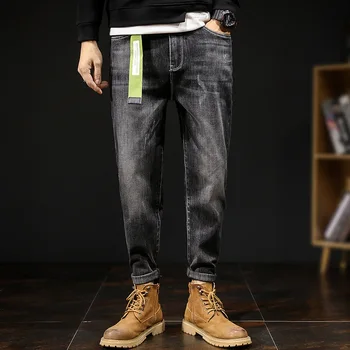 

2020 Autumn New Style MEN'S Jeans Plus-sized Men'S Wear Loose Elasticity Harun Trousers with yao dai kuan