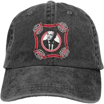 

TSDFCJohnny Cash Adjustable Athlete Cotton Washed Denim Cap Black