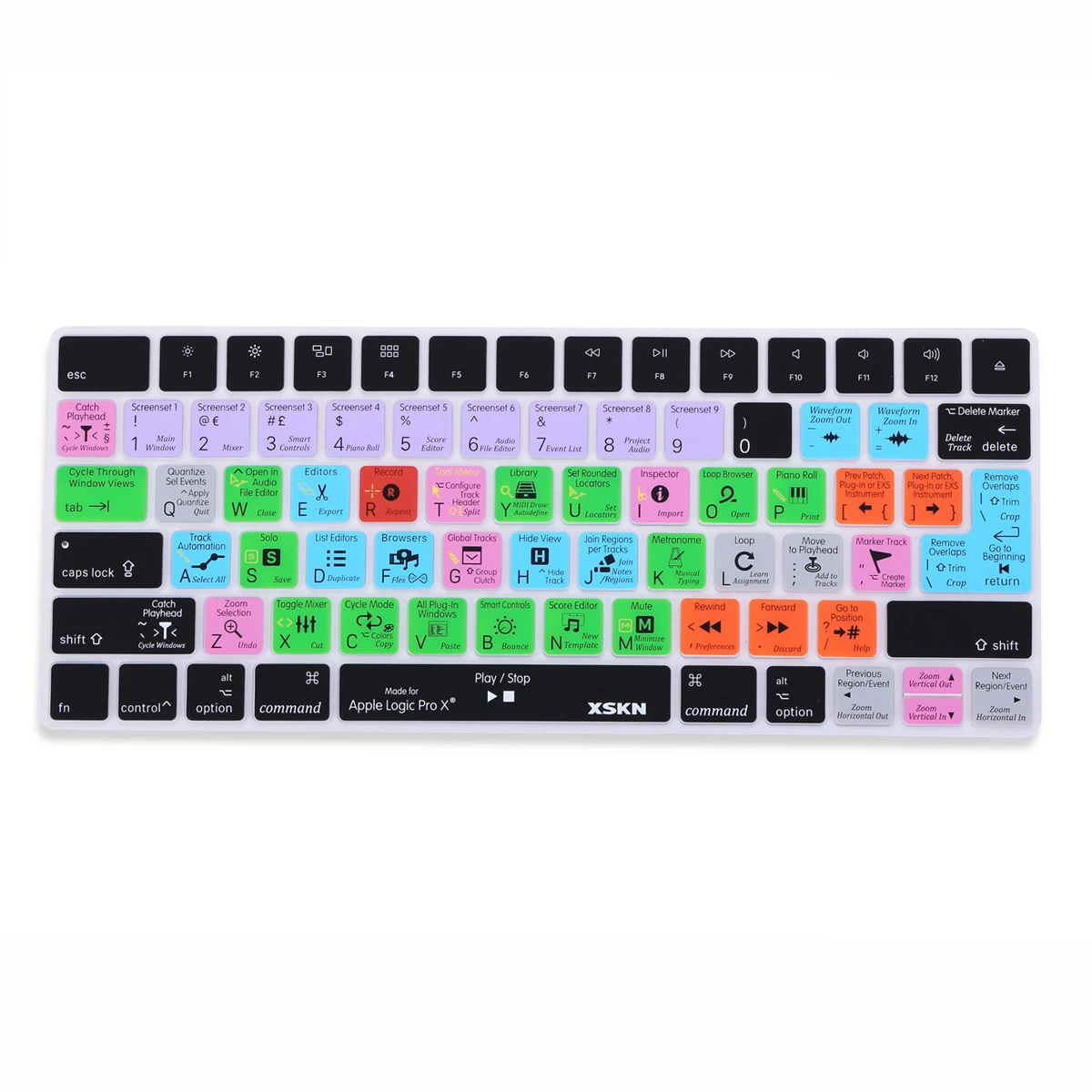 US/EU Layout Ultra Thin Protector Skin MMDW Logic pro X Shortcuts Extended Layout Silicone Keyboard Protective Cover Skin Compatible with iMac Magic Keyboard with Numeric Keypad MQ052LL/A A1843