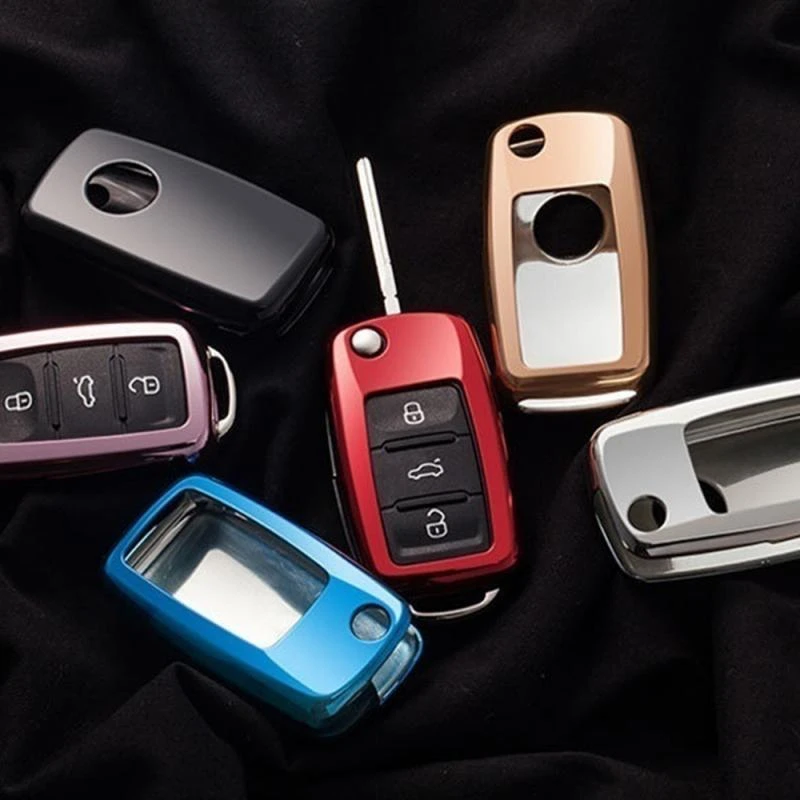 Funda fibra de carbono Tpu llave de coche, protector para VW, Polo, Tiguan, B5, B6, B7, Golf 4, 5, 6, MK6, Jetta, Lavida, Skoda Octavia|Carcasa de llave para - AliExpress