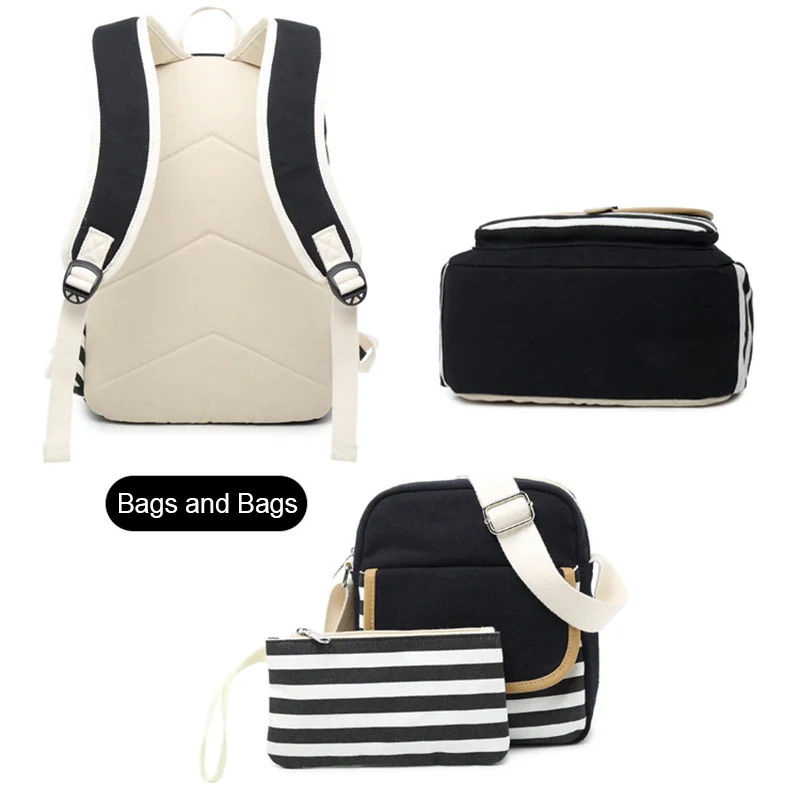 

3 PCS School Backpack Female For Girls Womens High School 2019 College Bookbags College Style Laptop Bag LBY