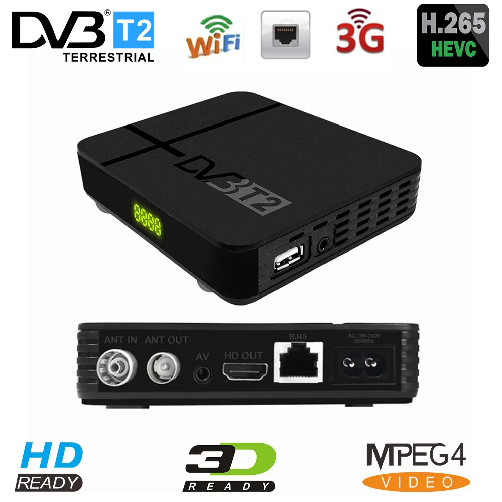 Цифровой эфирный приемник DVB-T2 HEVC H.265 Full 1080P ТВ-тюнер Встроенный RJ45 Lan Поддержка Youtube DVB T2 K2 MAX телеприставка