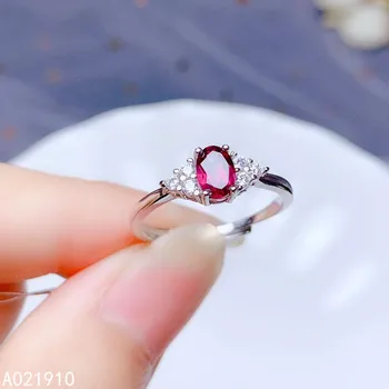 

KJJEAXCMY boutique jewelry 925 sterling silver inlaid natural Garnet gemstone ladies ring support detection trendy