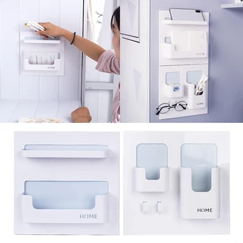 

Bedside Shelf Accessories Organizer Wall Mount Self Stick on for Glasses,Remote,Earphone, Cell Phone Charger,Manicure Kit