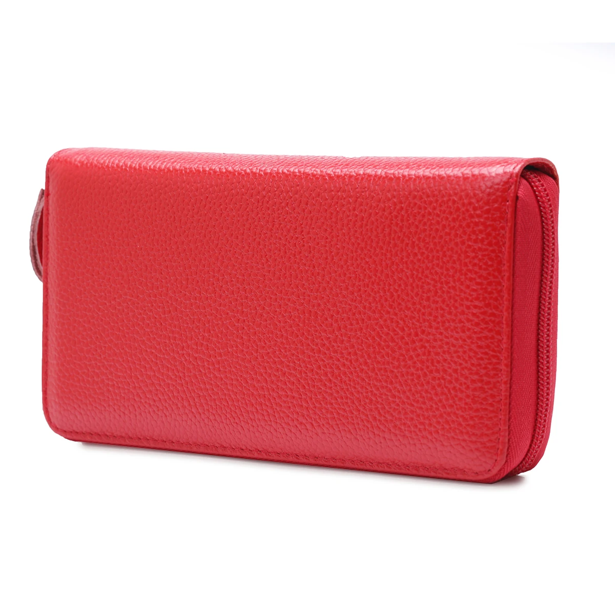 Женские кошельки из натуральной кожи, роскошный клатч на молнии для телефона, вместительный кошелек с держателем для карт - Цвет: Red