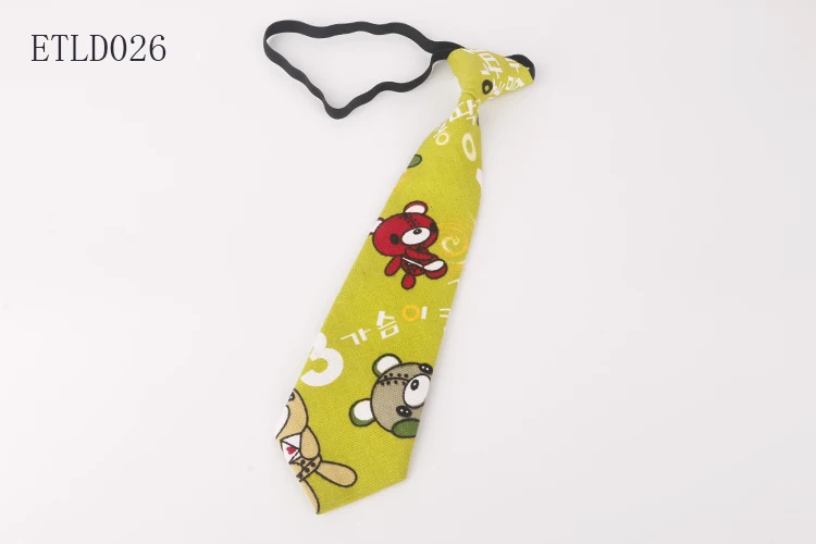 Удобный галстук для детей, хлопковый и льняной с принтом, рисунок с героями мультфильмов, для детей, для выступлений, для родителей и детей