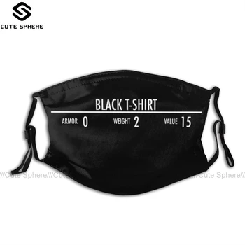 

Skyrim Mouth Face Mask Black Facial Mask Kawai Funny with 2 Filters for Adult