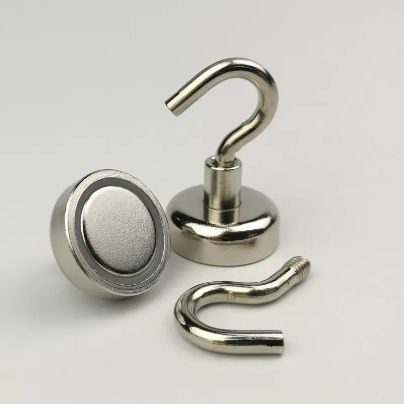 

20pcs D20mm Powerful Neodymium Magnet pot with hook POS display ceiling magnetic base with eyebolt magnetic display system