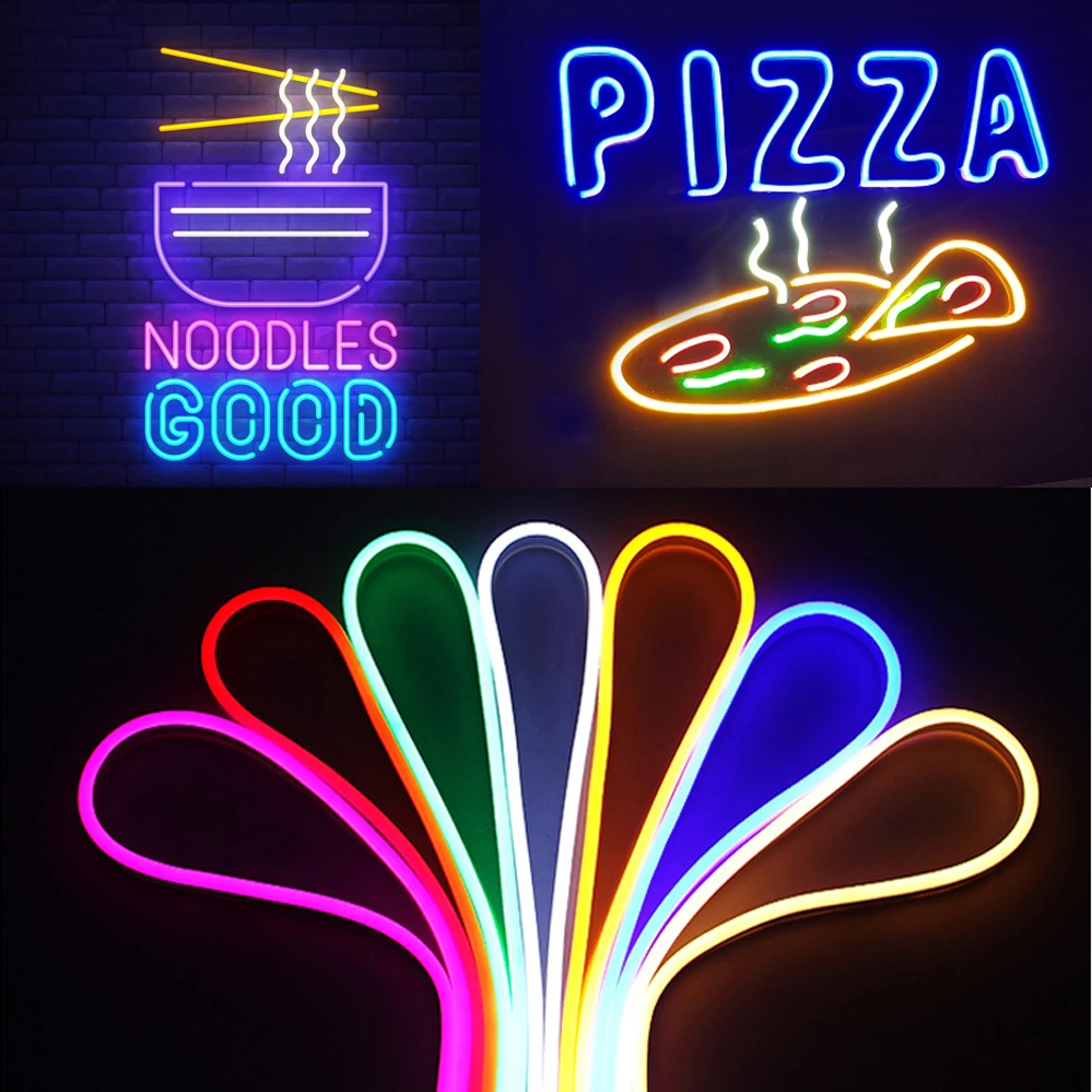 12V LED Neon Strip Light Waterproof Neon Sign 6X12mm Flexible LED Rope Lights 120LEDs/m 2835 Neon String Outdoor Decoration