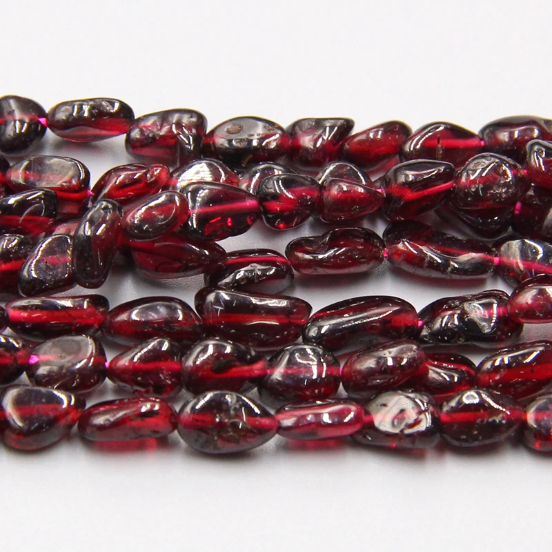 

Wholesale Natural pebble Red Garnet Stone beads freeform 6-10mm red loode Beads For Jewelry Making Bracelet Necklace handmade