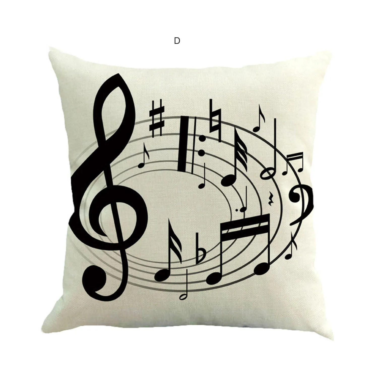Piano Music Note Pillow Sofa Bedroom Car Decoration Cushion Case