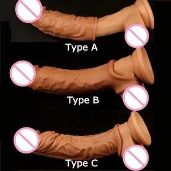 Giant Realistic Condoms For Men Reusable Penis Sleeve For Male Extender Dildo Enhancer Enlargement Condom Male Cock Sex Toys 5