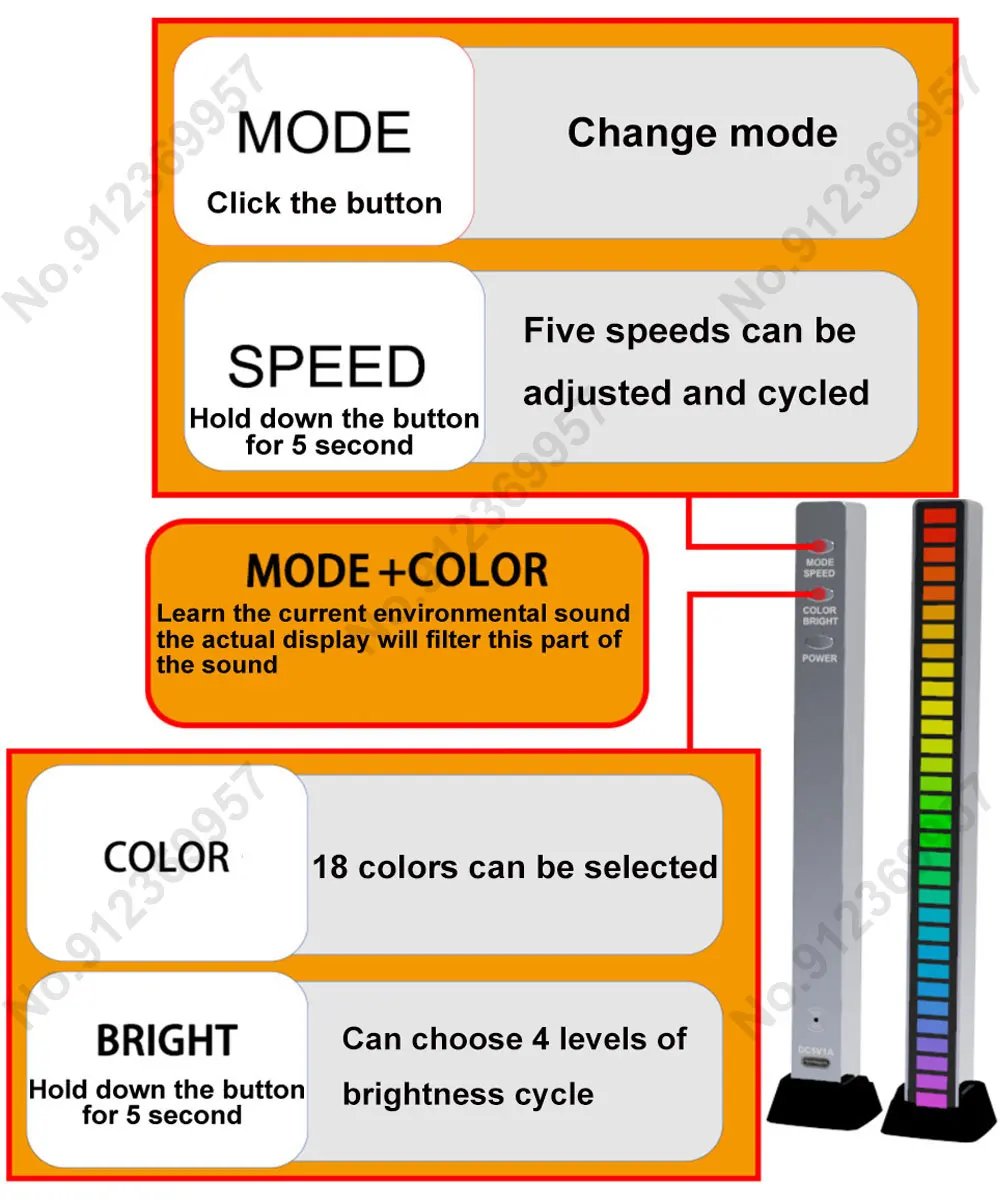 LED Light RGB Sound Control Lights App Control Music Rhythm Colorful Pickup LAMP DJ Disco Car TV computer desktop Decora Lights