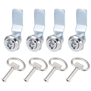 

uxcell Tubular Cam Lock 22mm Cylinder Dia 52mm Long Cam Slotted Keyed Alike 4Pcs
