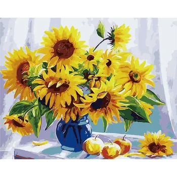 

Peony Paint By Numbers Coloring Hand Painted Home Decor Kits Drawing Canvas DIY Oil Painting Pictures By Numbers