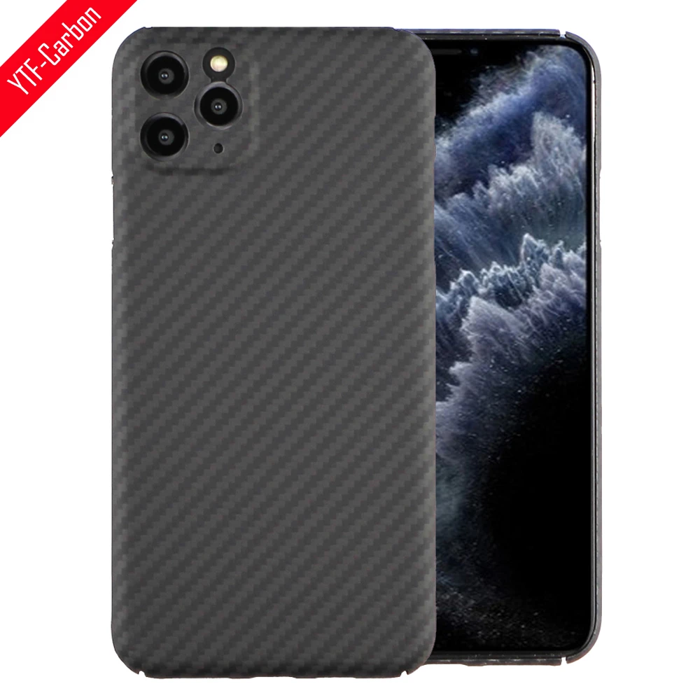YTF-carbon For iPhone 11 Pro Max Case back cover Real carbon fiber Fine hole camera anti-fall cover For iPhone 11 Business shell iphone 11 Pro Max  lifeproof case