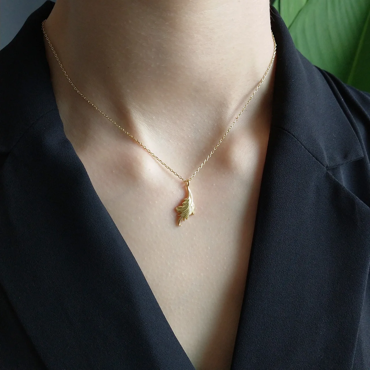 

Chao fu mao New South Korea Korean-style Silver Accessories Necklace New Style Silver Accessories 925 Sterling Leaves Necklace