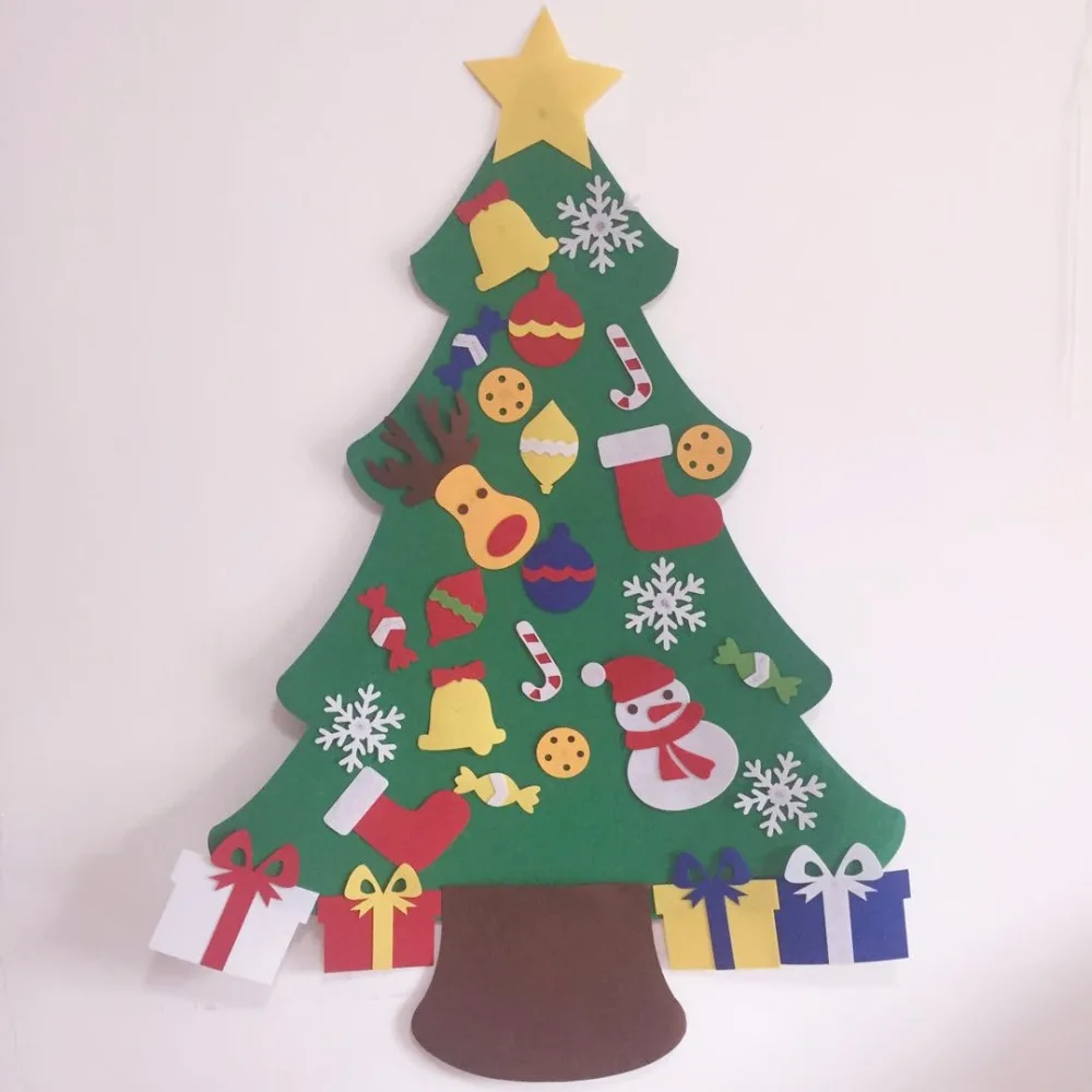 

Kids Preschool Craft DIY Felt Christmas Tree with Ornaments Children Christmas Gifts Toddler Door Wall Hanging Xmas Decoration
