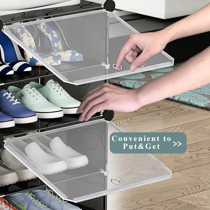 Double-row Shoe Rack Home Dustproof Modular Closet Furniture Shoes Cabinet Door Space-saving Shoe Organizer Keep Room Neat