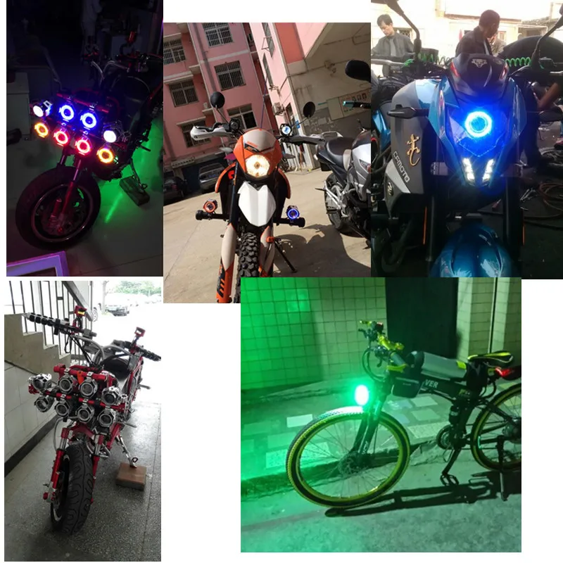 2 шт. 125 Вт U7 мотоцикл светодиодный фонарь с ангельскими глазами DRL Вспомогательные фары свет велосипедные фары аксессуары противотуманные фары