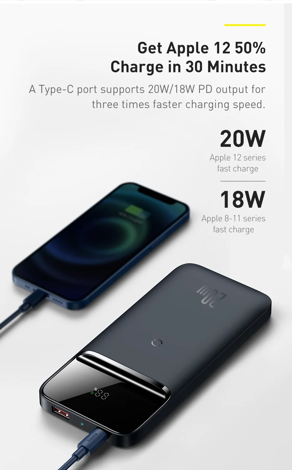 power bank battery Baseus Wireless Power Bank 10000mAh PD 20W Magnetic External battery USB C Fast Charger for iPhone 12 Pro Max Xiaomi PoverBank  anker powercore 20000