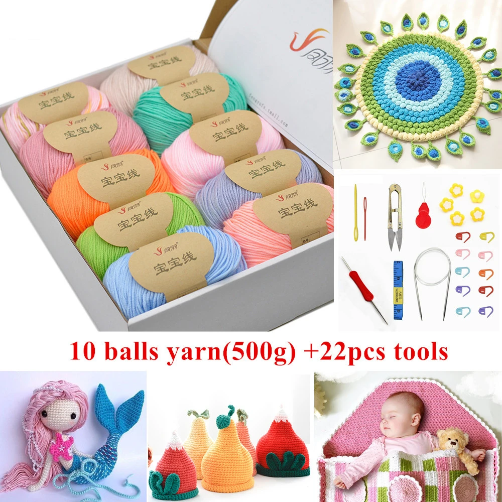 500g 10balls/lot Milk Cotton Yarn Crochet Yarn Baby Wool Yarn Diy