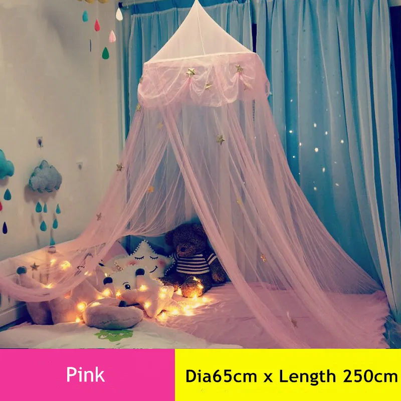 Pink Подвесной навес для детской кровати, москитная сетка, купол, детский навес, занавеска для детской кроватки, круглая подвесная палатка, декор для детской комнаты - Цвет: Pink