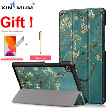 

Case For Amazon New Fire 7 2019 Print PU Leather Stand Tablet Cover For Kindle Fire7 2019 Gift Tempered Glass Film