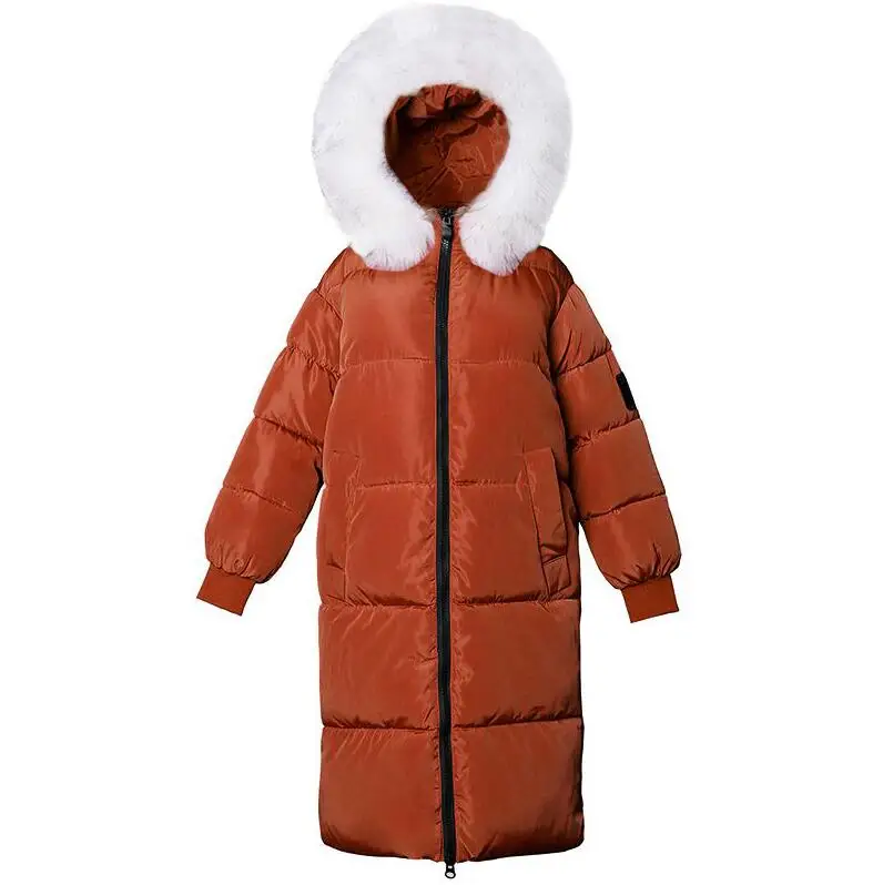 Brown 1 New Fashion Winter Jacket for Women Plus size 7XL Outerwear Fake fox fur Winter Down Coats Hooded Female Warm Long Parkas - Цвет: Brown 1