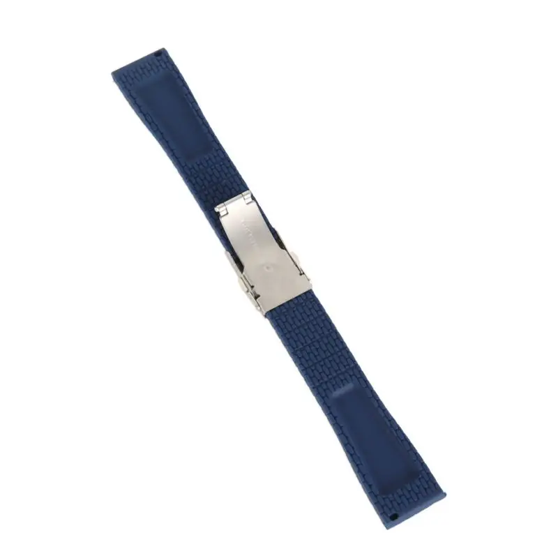 18 мм, 20 мм, 22 мм, 24 мм силиконовый резиновый ремешок для часов с пряжкой, водонепроницаемый черный модный ремешок для часов, 5 цветов - Band Color: Blue