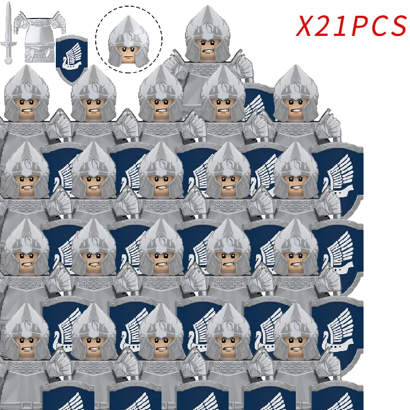 Medieval Fantasy Dwarf Warrior Leader Building Blocks Set