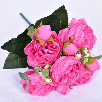 

2PCS Artificial Peony Tea Rose Flowers Camellia Silk Fake Flower Flores for DIY Home Garden Wedding Decoration