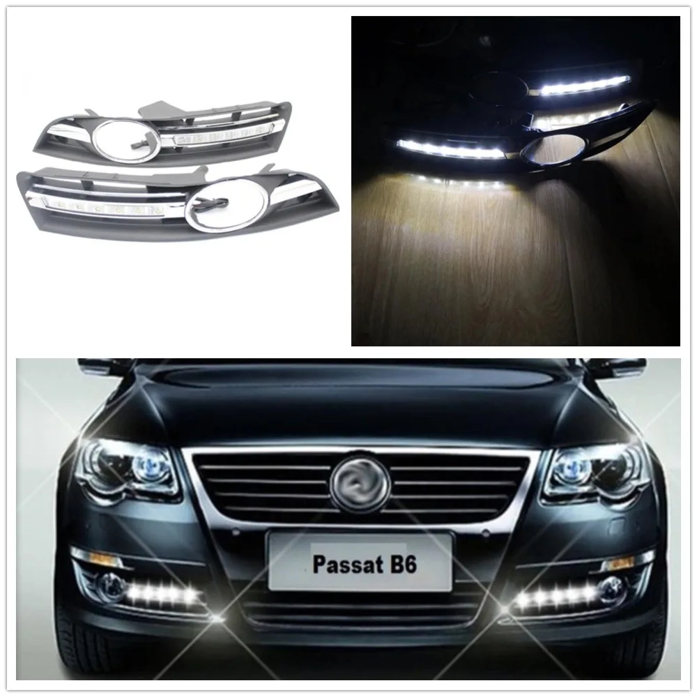 Пара светодиодный ных ДХО для VW Passat B6 2006 2007 2008 2009 2010 2011 Стайлинг автомобиля
