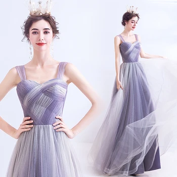 

2020 New Arrival A-line Light Purple Sequins Tulle Elegant Formal Evening Dress Long Prom Evening Gowns EL09