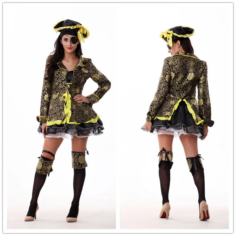

Halloween Cosplay Witch One-Eyed Pirate Clothing Queen Costume Makeup Ball Luxury Stage Wear