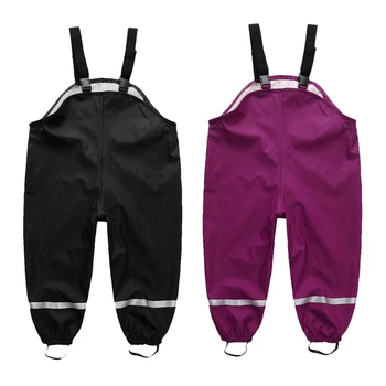 

2020 Watproof Baby Boy Overalls Rain Sport Tollder Girls Jumpsuits PU Outdoor Children Pants Winter Spring Kids Trousers Clothes