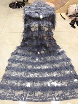 

African Lace Fabric In Sequines For Dress Latest Nigerian Laces 2020 For Nigerian Nigerian French Lace with Sequins FJ28391