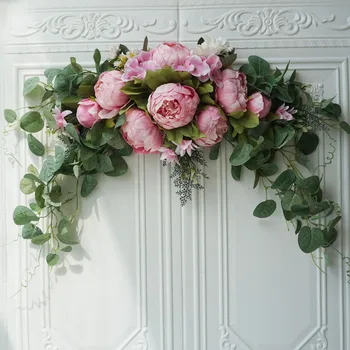 

European imitation lintel wall hanging Home dining table flower simulation floral garland door decoration greenery faux plants