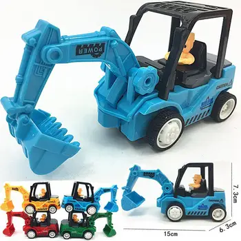 

10Pcs Mini Inertial Engineering Vehicles Toys Set Assorted Color Pull Back Digger/Forklift/Bulldozer Toy Gift for Kids