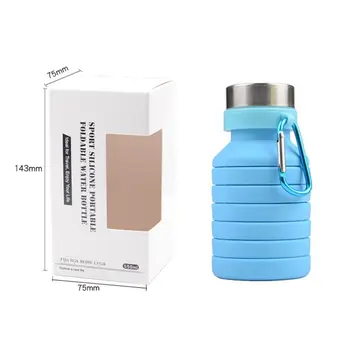 

550ml Large Capacity Sports Water Bottle Portable Folding Silicone Travel Bottles Outdoor Drinkware Accessory