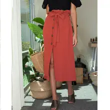 Женская Летняя Пляжная линия, длинная свободная юбка, эластичная талия, макси платье