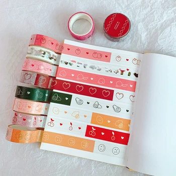 

1PCS Kawaii Fruit Avocado Cherry Girls Heart Decorative Adhesive Tapes Korean Stationery Masking Washi Tape Diary Scrapbooking