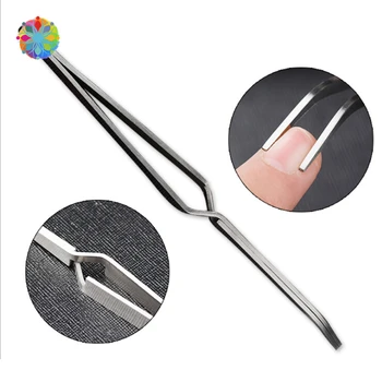 

1pcs Rhinestone Picker Tool Nail Shaping Tweezers Stainless Steel Multiple-Functional Nail Clip C Curve Pincher