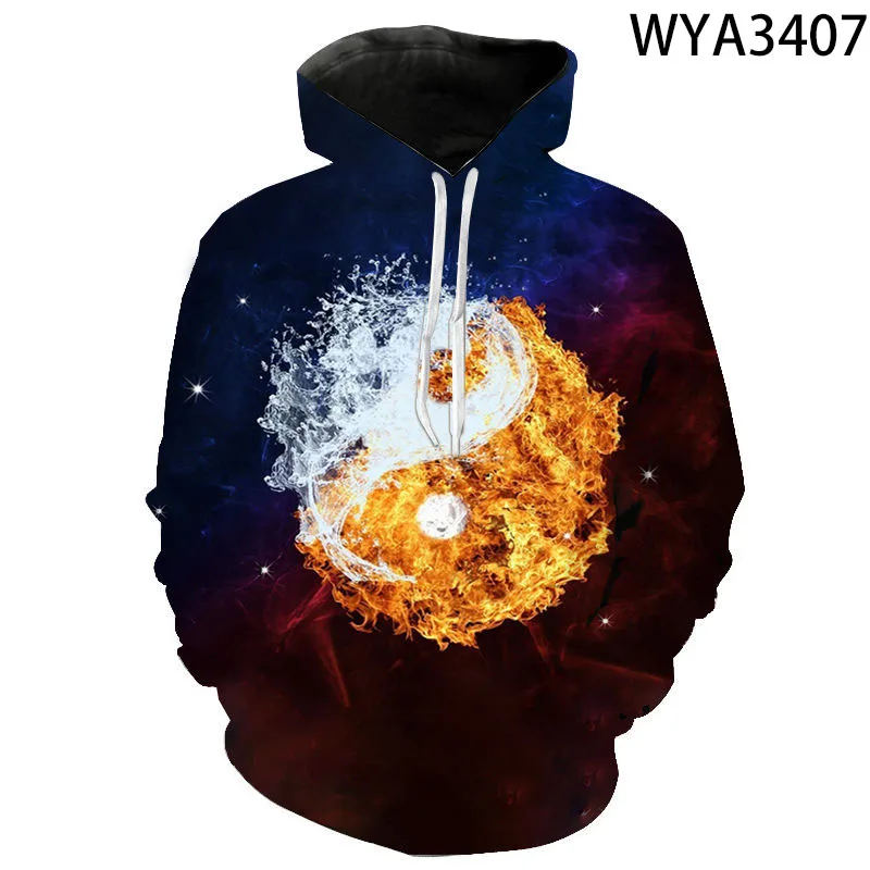 

New Printed Yin And Yang 3D Hoodies Men Women Children Sweatshirts Fashion Kids Hooded Boy Girl Streetwear Pullover Jacket