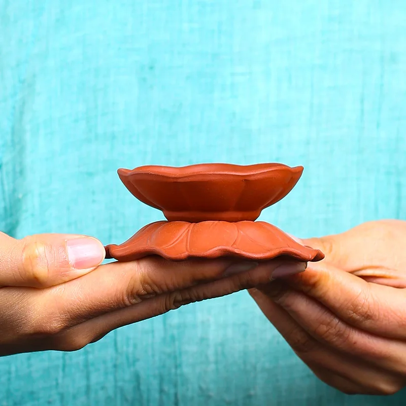 Глиняный чайный ситечко чайный сервиз аксессуары кунг-фу чай НЕОБРАБОТАННАЯ руда простой цемент Лотос утечки чайная посуда оптом дождь песок глина искусство