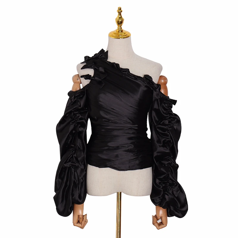 SISPELL Ruched Lantern Sleeve Women's Casual